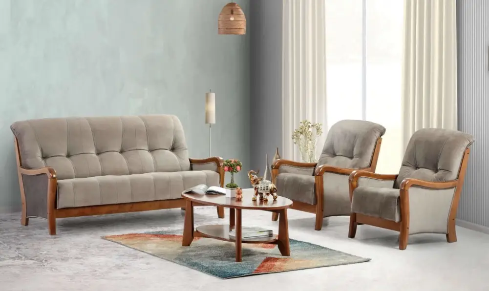 Tuscon Wooden Sofa Set 3+1+1 Seater